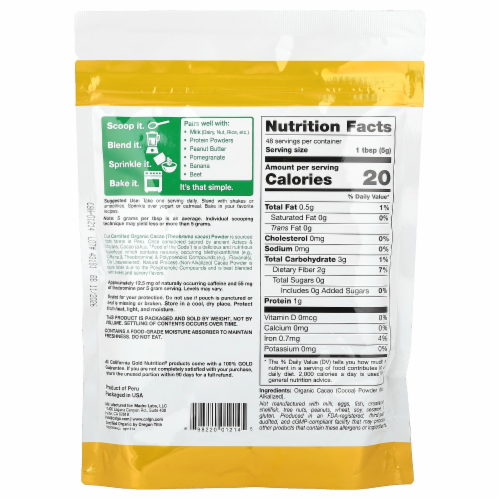 California Gold Nutrition Organic Cacao Powder 240g