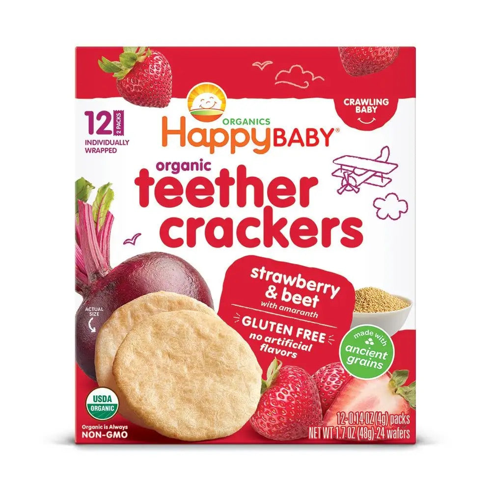Happy Baby Organics Teether Crackers, 24 Wafers