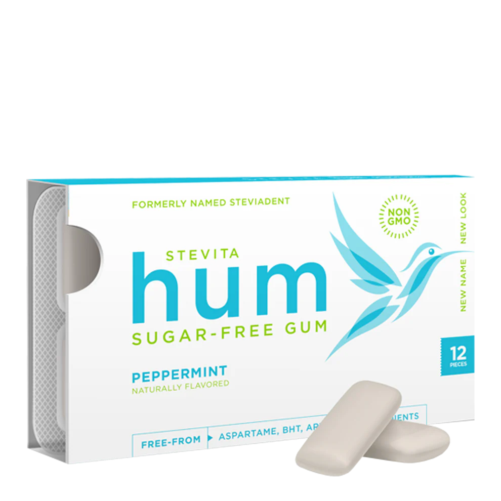Stevita Hum Peppermint Sugar-Free Gum, 12 Pieces