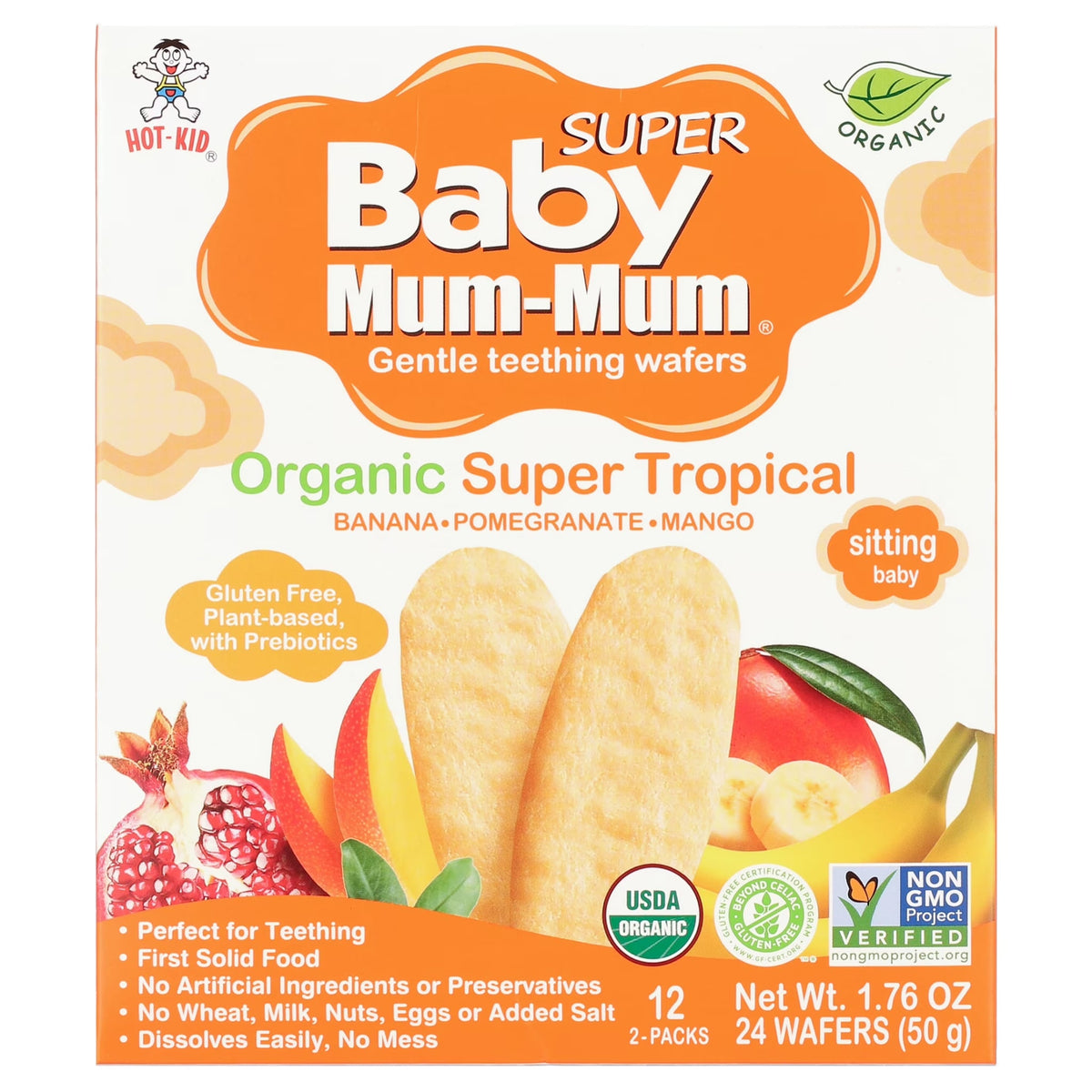 Hot Kid Baby Mum-Mum Organic Gentle Teething Wafers 50g