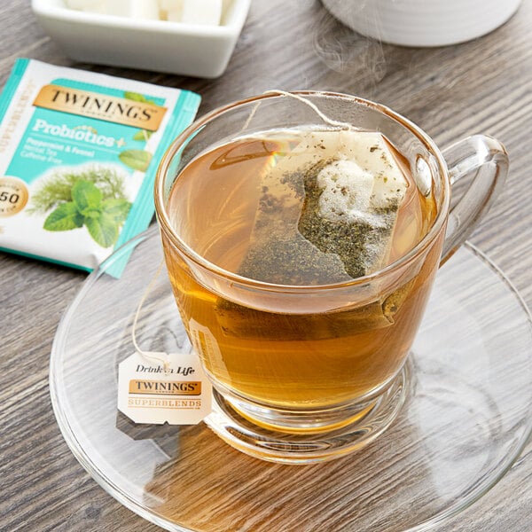 Twinings Peppermint w/ Probiotics Herbal Tea, 18 Tea Bags
