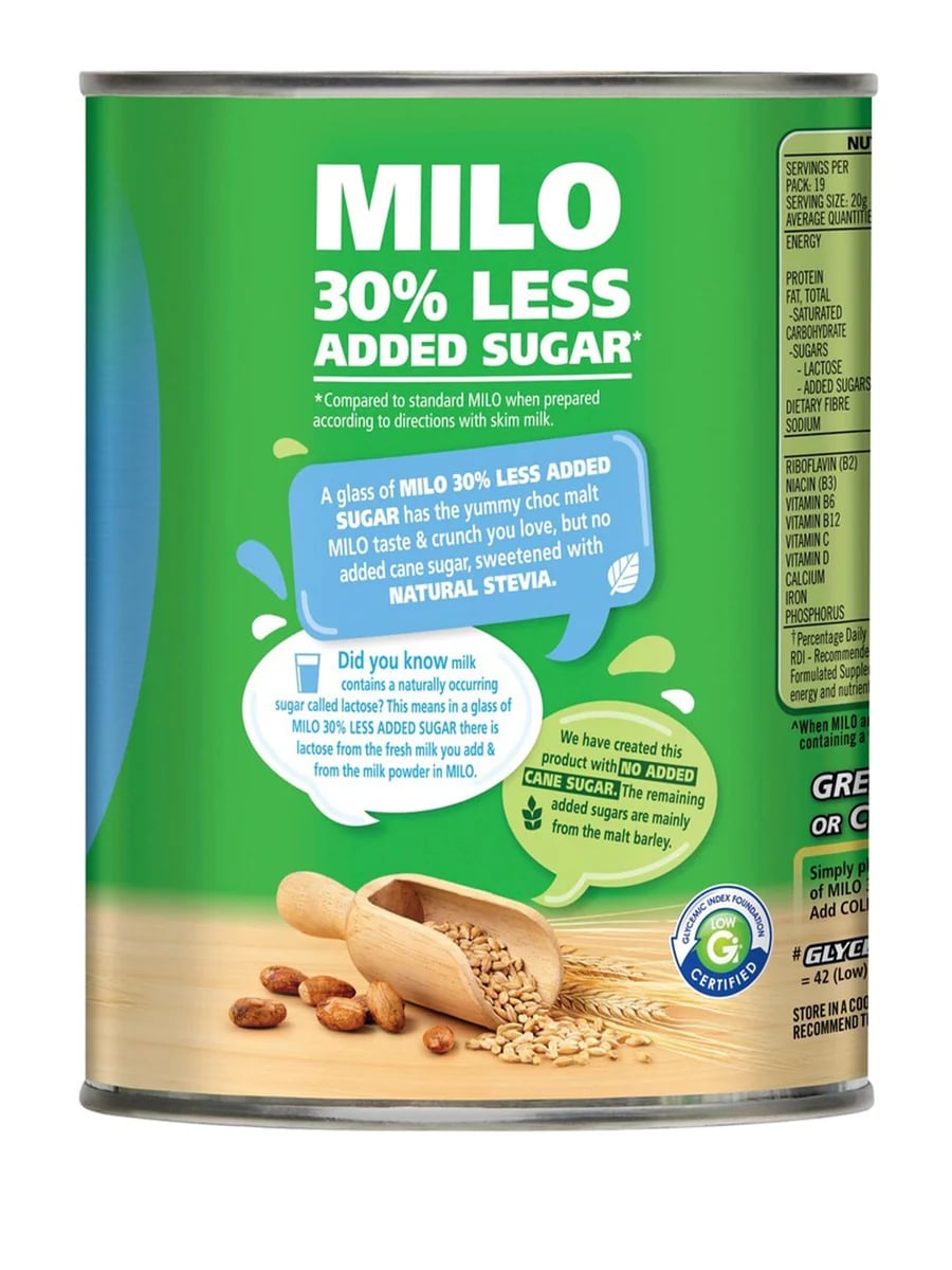 Nestle Milo 30% Less Added Sugar 395g
