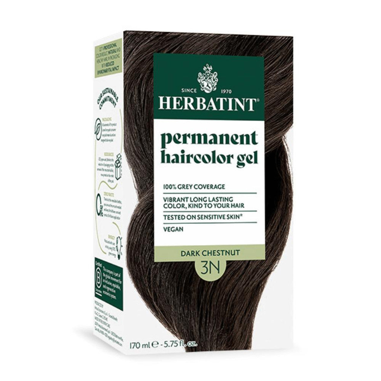 Herbatint 3N Dark Chestnut Hair Color Gel 170ml