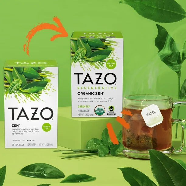 Tazo Organic Zen Green Tea, 16 Tea Bags