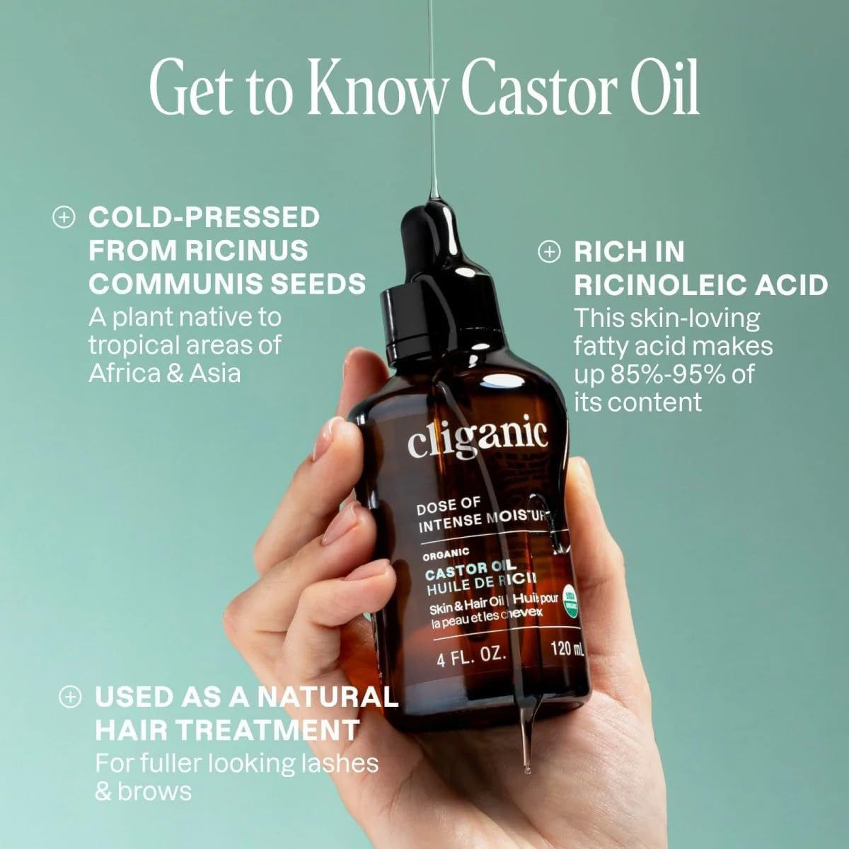 Cliganic Organic Castor Oil Lash & Brow Set 237ml