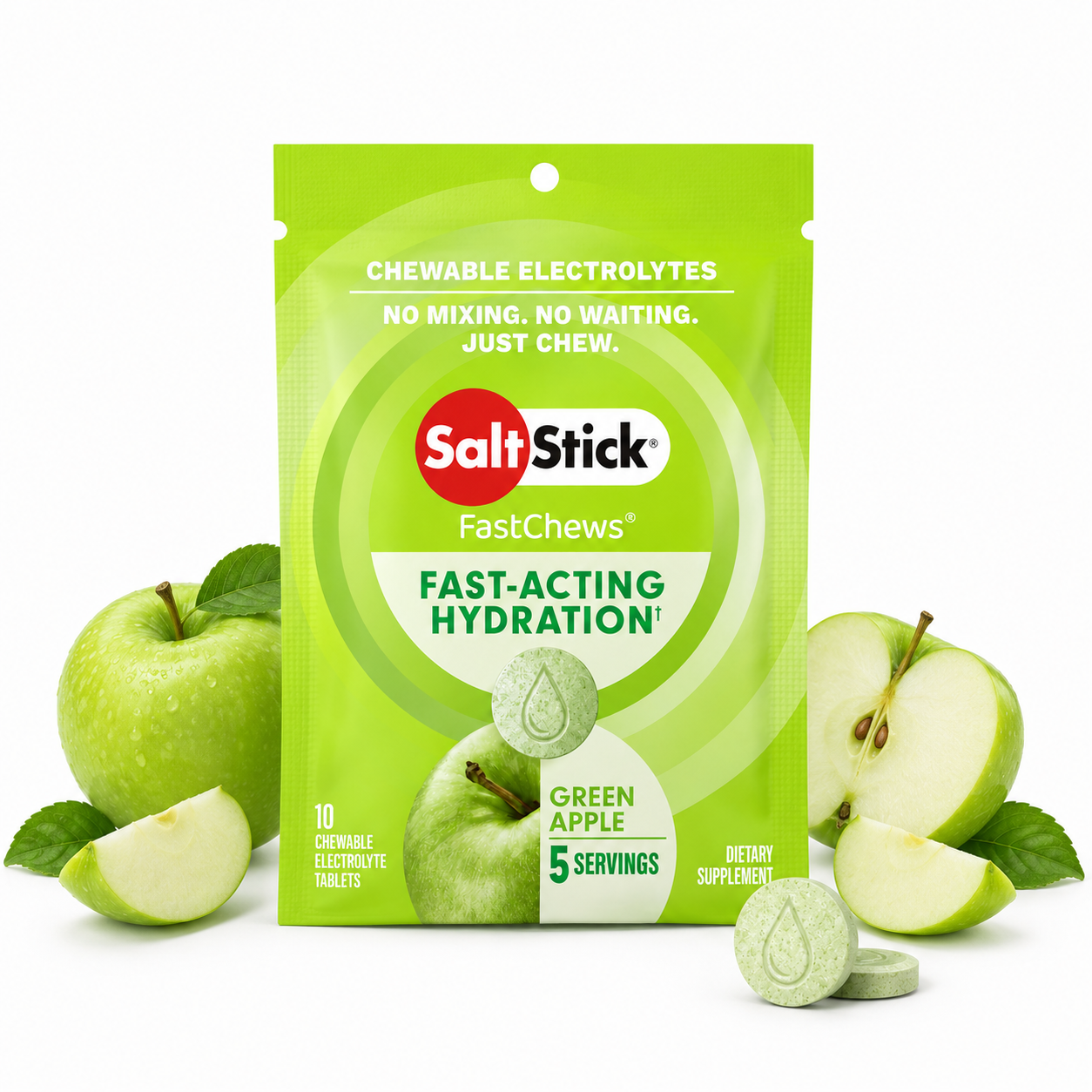 SaltStick FastChews Chewable Electrolytes, 10 Tablets