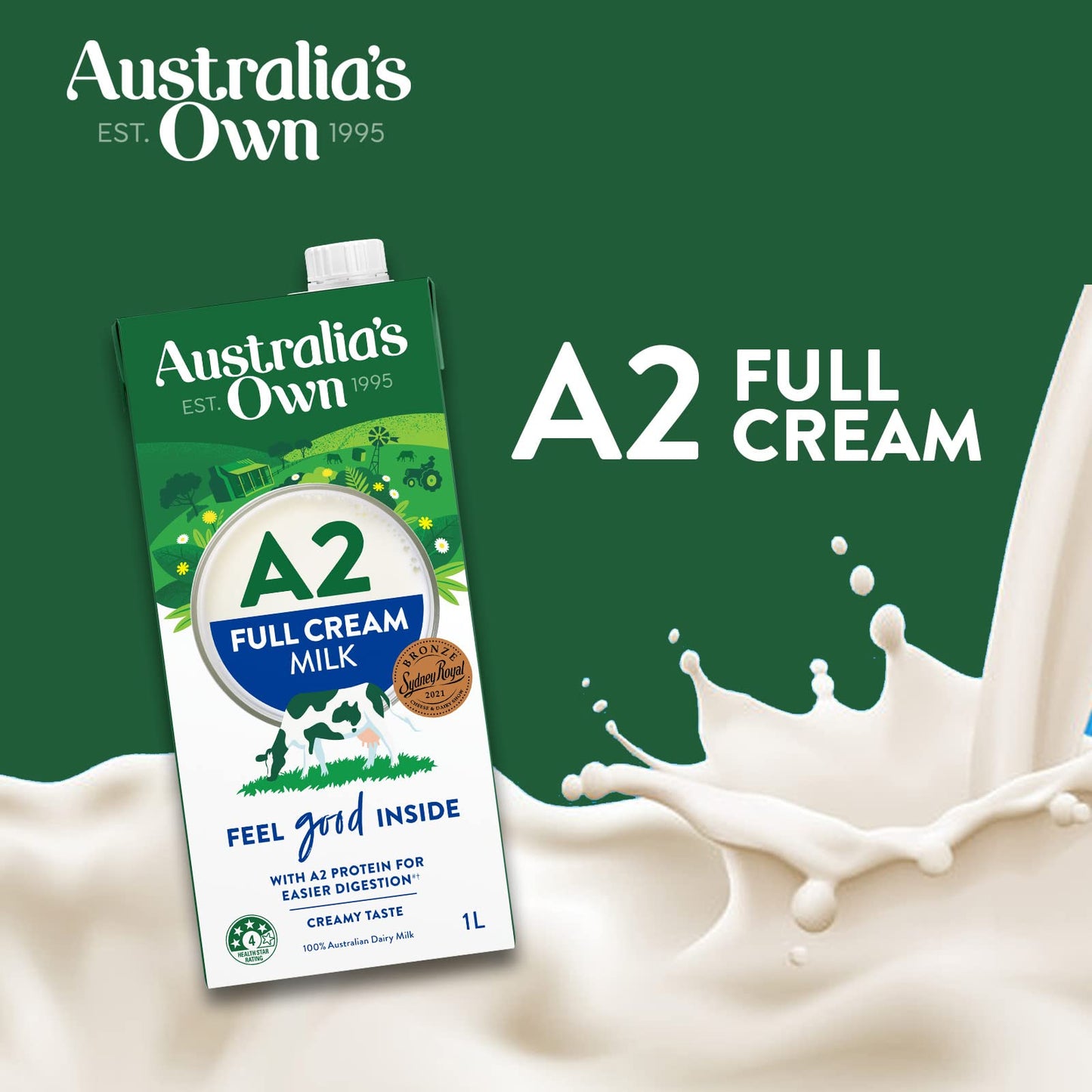 Australia's Own A2 Protein Full Cream Milk 1L