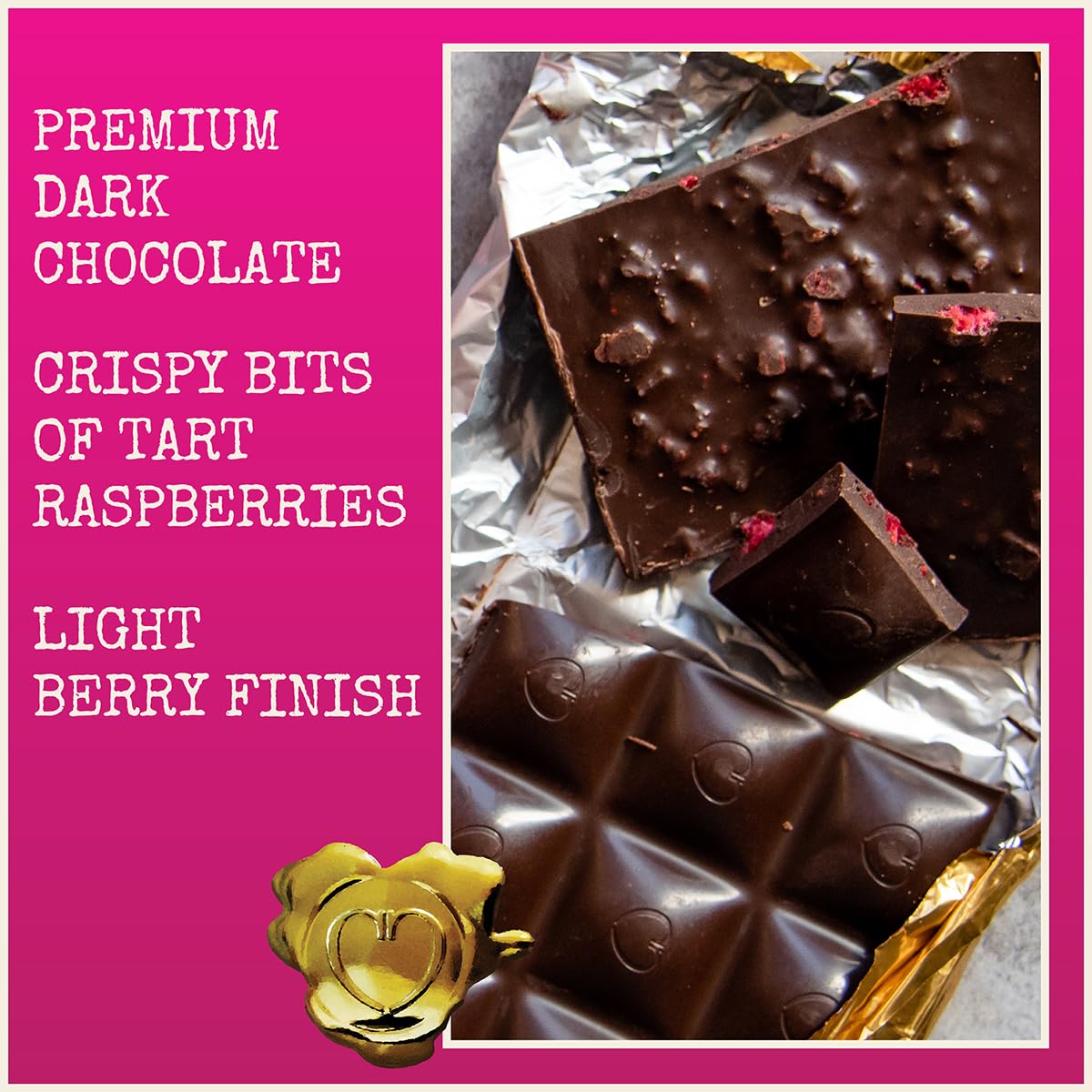 Chocolove Raspberries in Dark Chocolate 88g