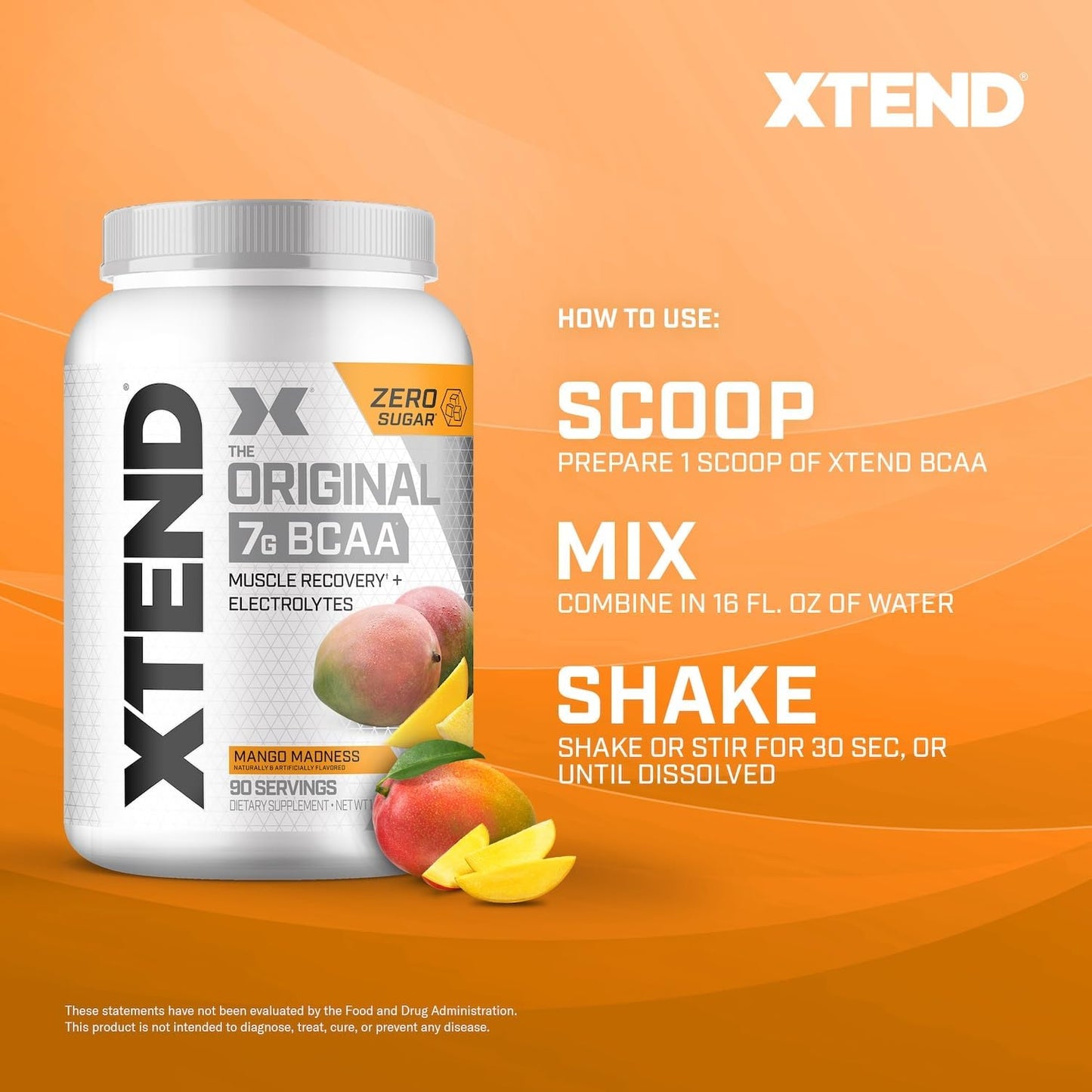 Xtend Original BCAA Powder Mango Madness, 30 Servings