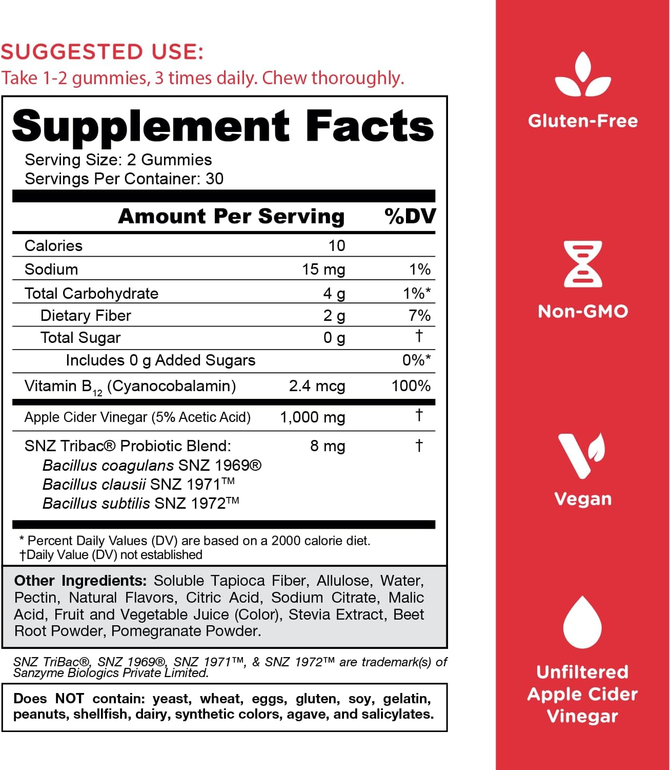 Goli Nutrition Apple Cider Vinegar+ Zero Sugar, 60 Gummies