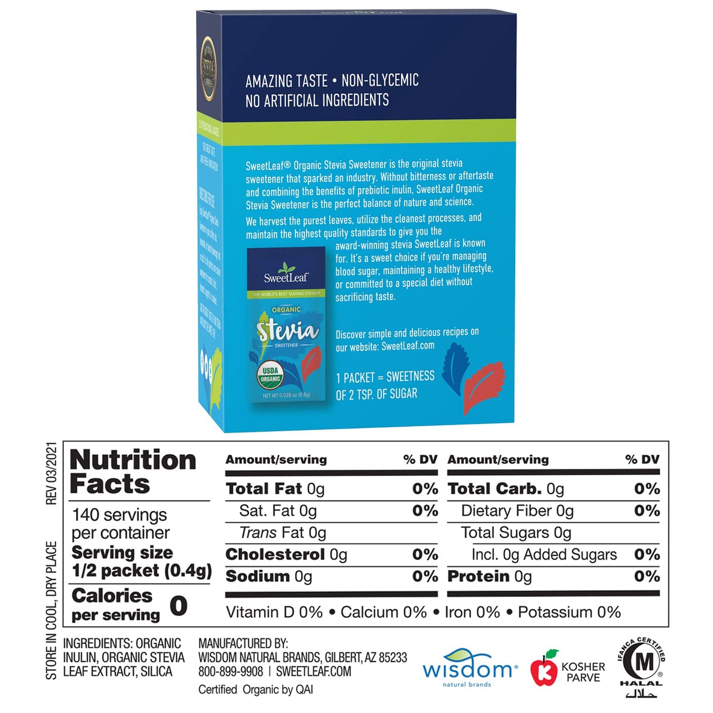 Sweet Leaf Organic Stevia 28.3g
