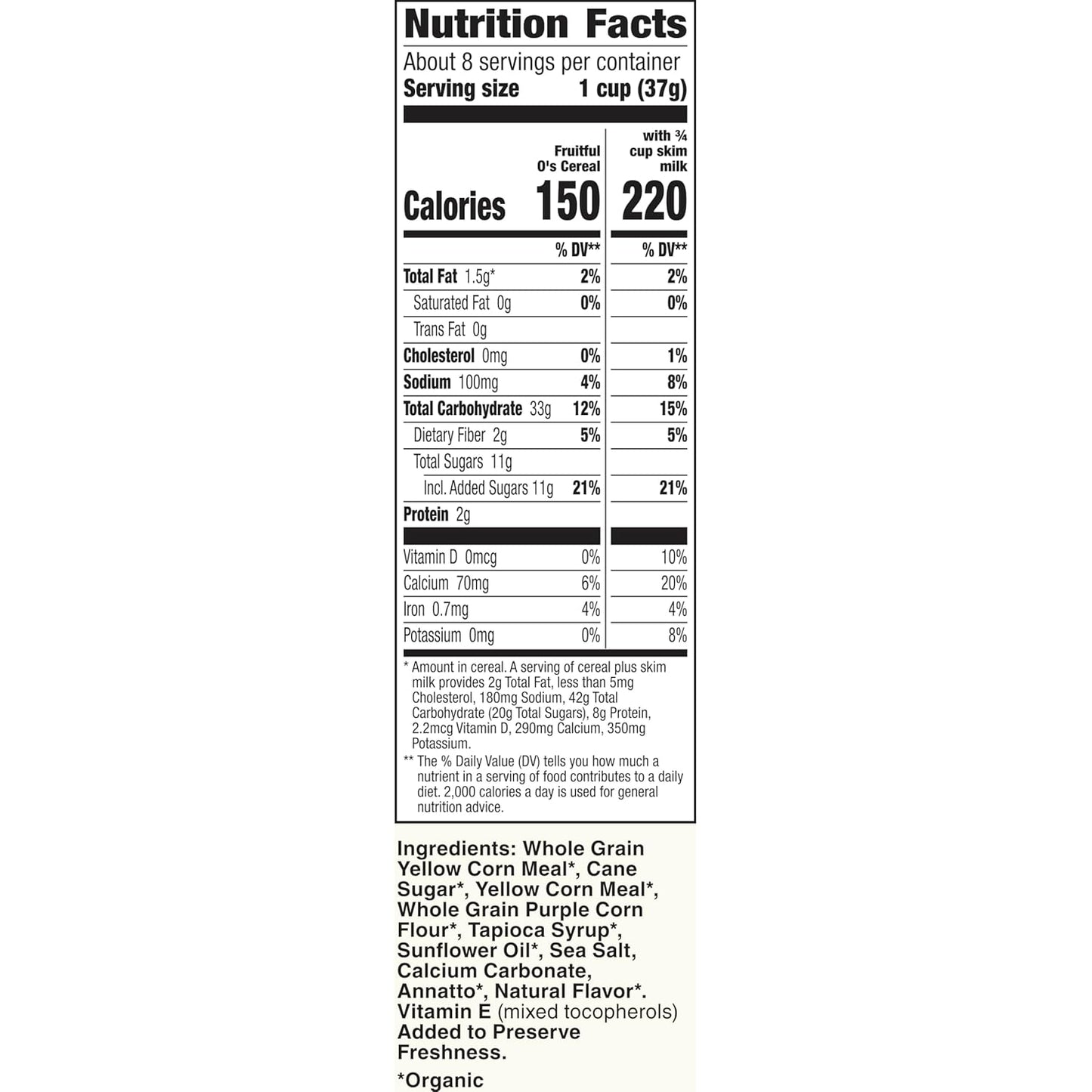 Cascadian Farm Organic Fruitful O's Cereal 298g