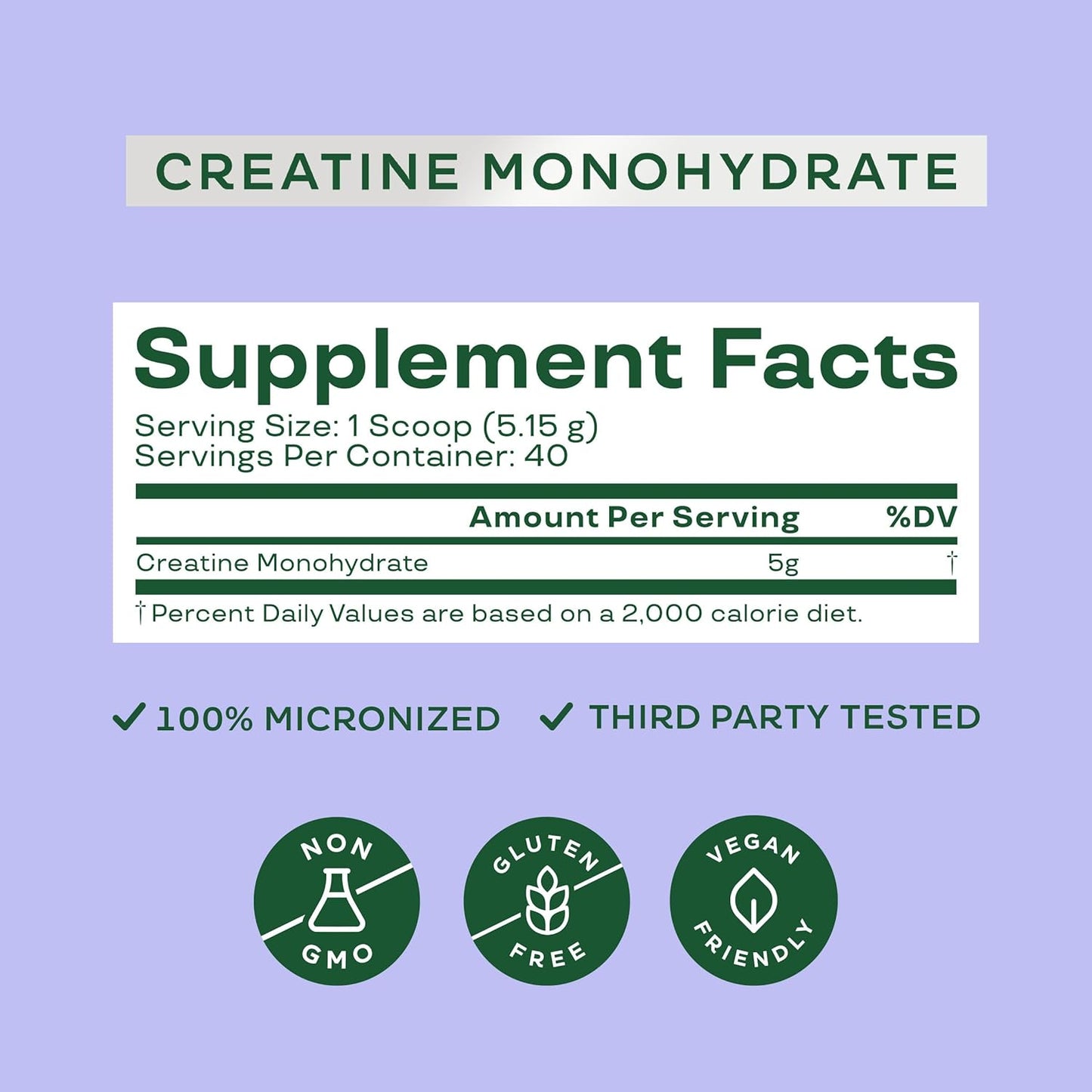 Bloom Nutrition Unflavored Creatine Monohydrate 206g