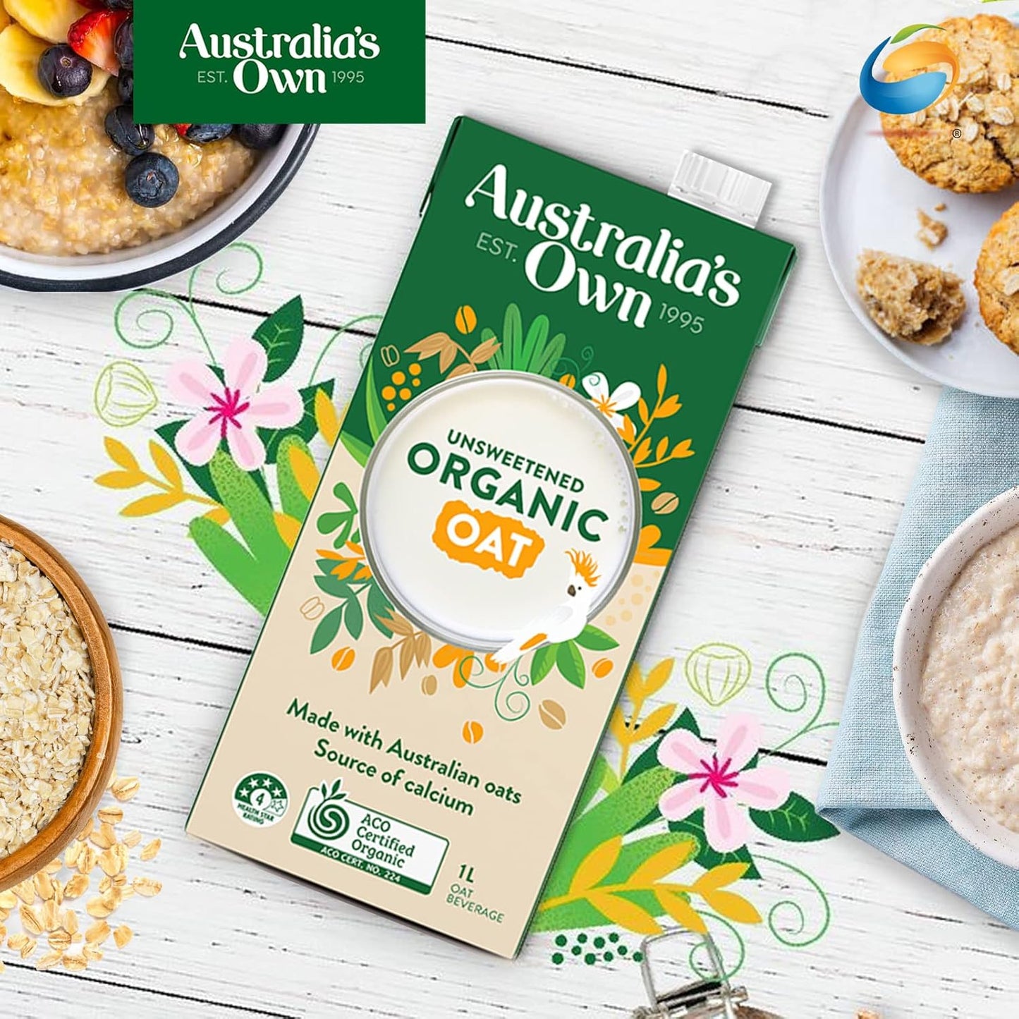 Australia's Own Unsweetened Organic Oat Milk 1L