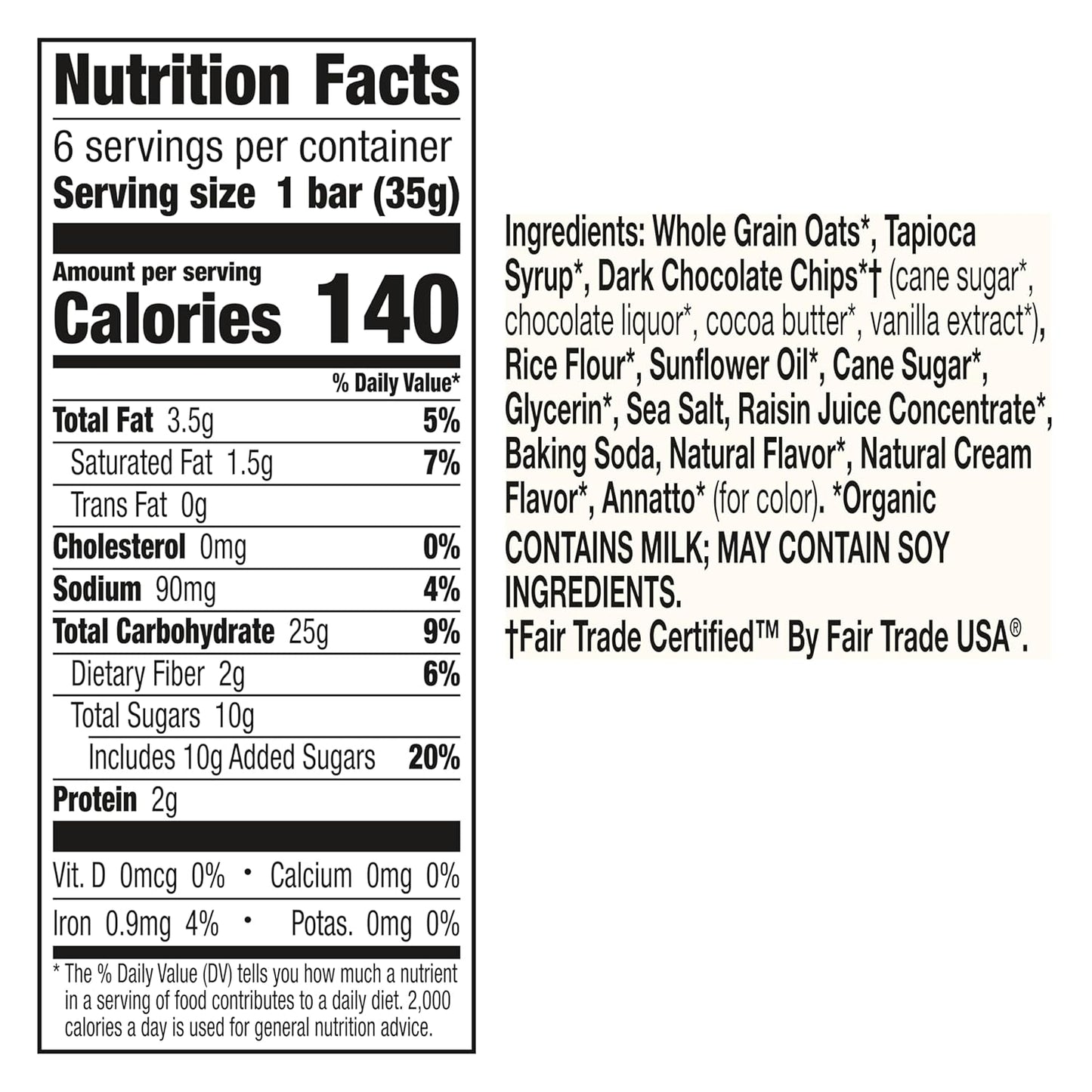 Cascadian Farm Dark Chocolate Chip Chewy Granola Bar 210g