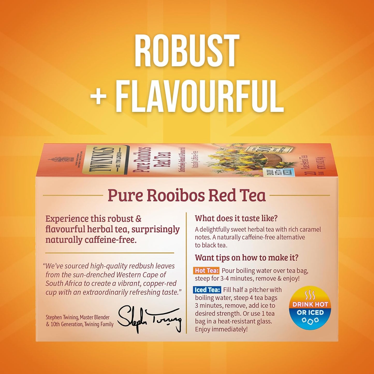 Twinings Pure Rooibos Red Tea, 20 Tea Bags