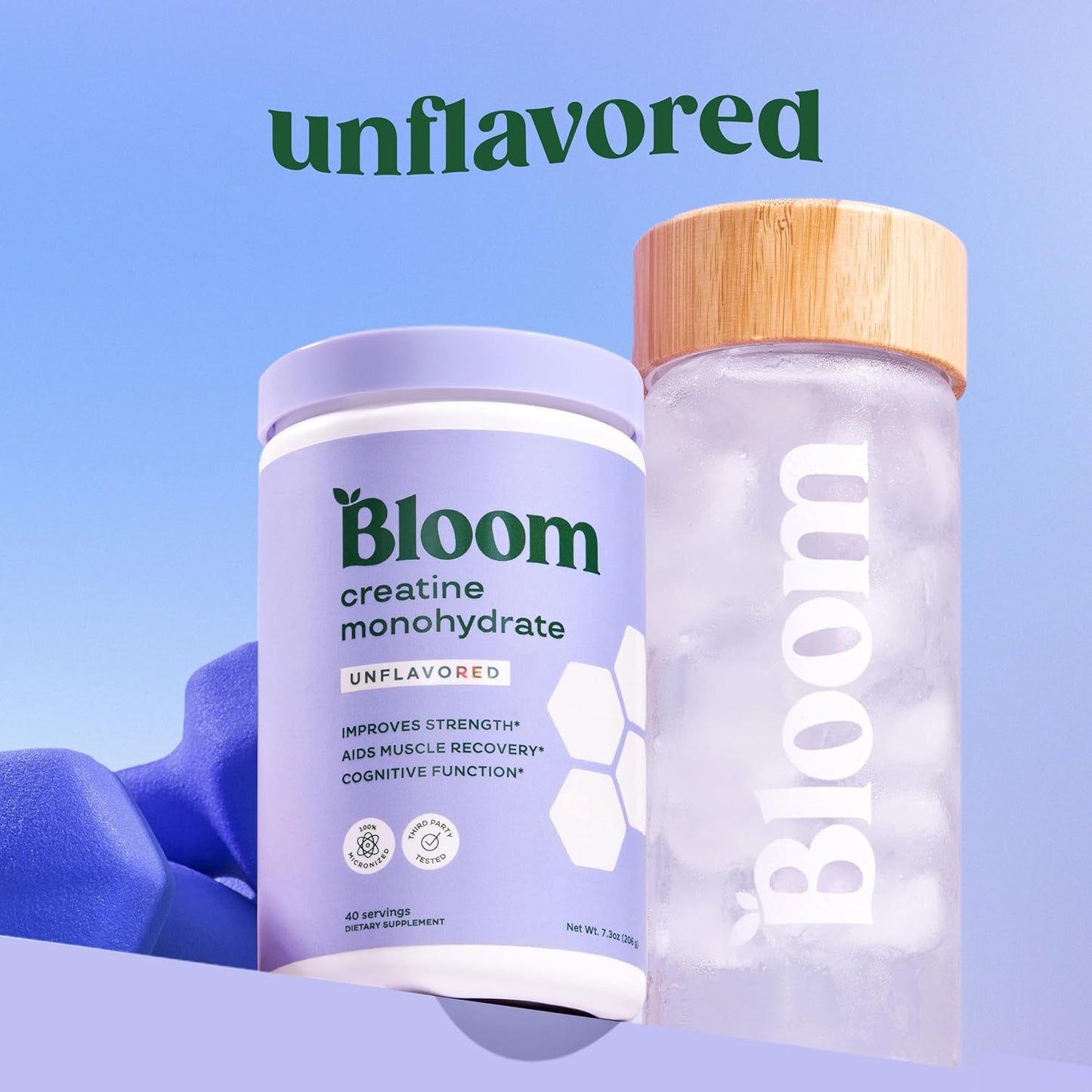 Bloom Nutrition Unflavored Creatine Monohydrate 206g