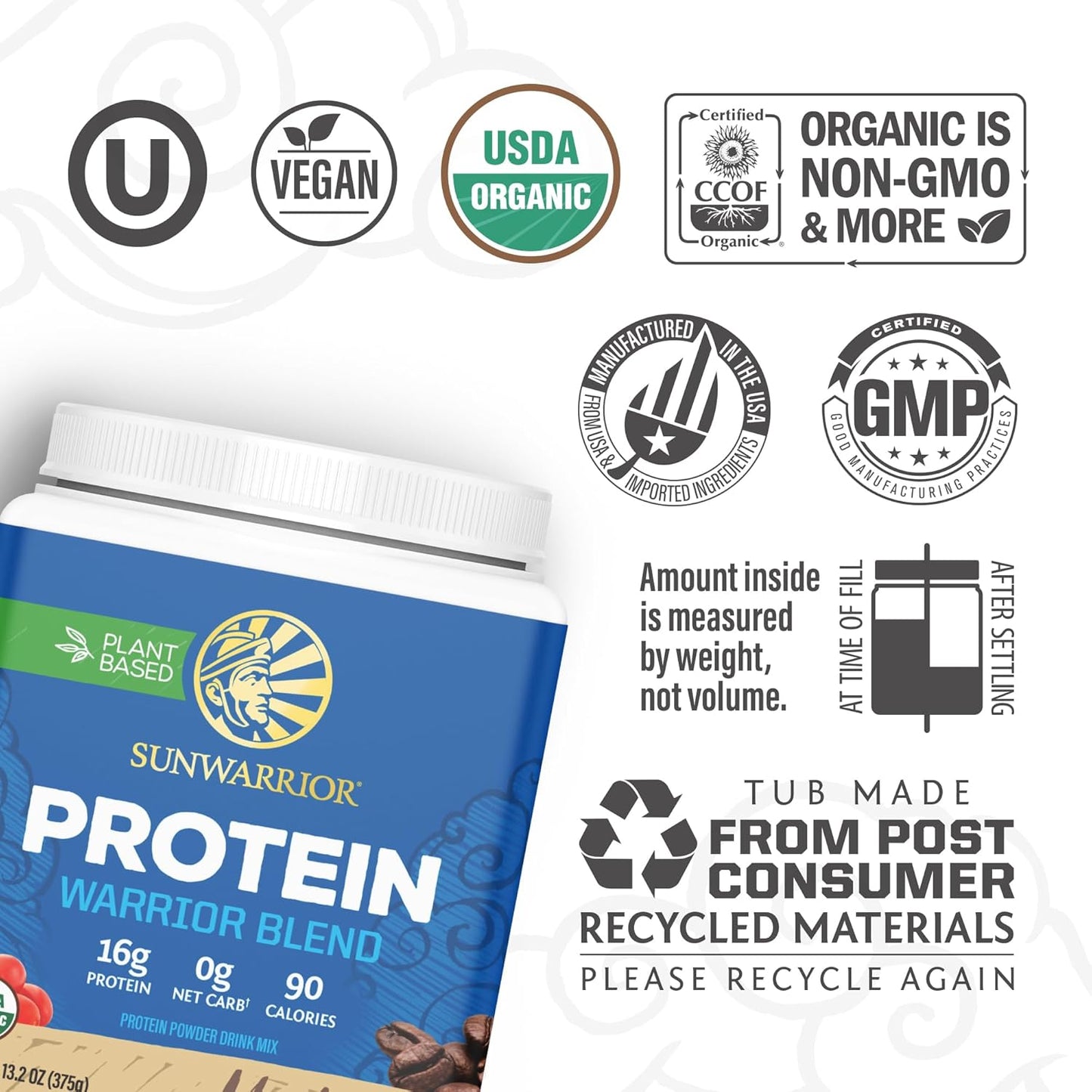 Sunwarrior Mocha Warrior Blend Protein 375g
