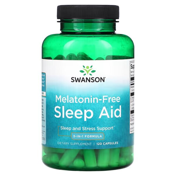 Swanson Melatonin-Free Sleep Aid, 120 Capsules