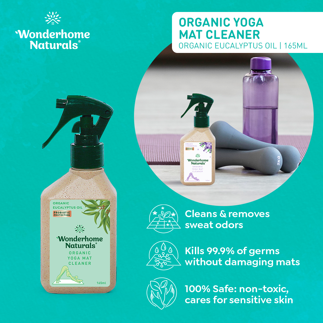 Wonderhome Naturals Organic Yoga Mat Cleaner Eucalyptus Oil 165ml