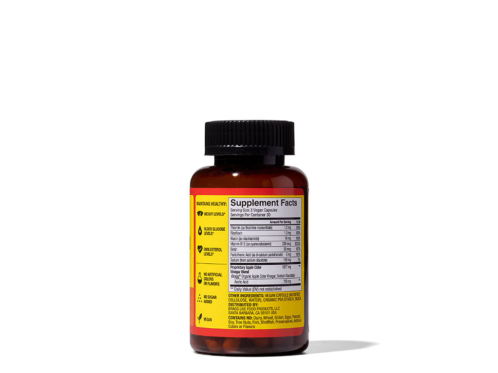 Bragg Energy Apple Cider Vinegar, 90 Capsules