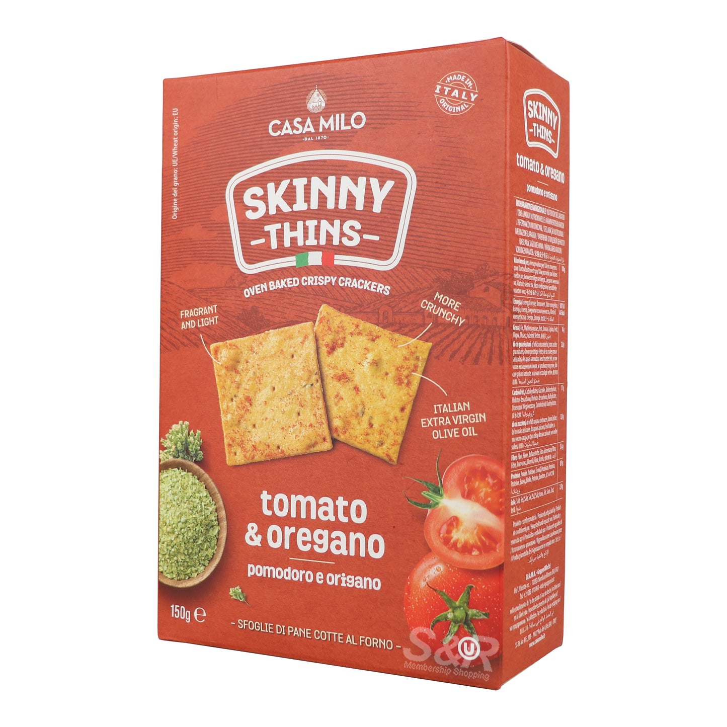 Casa Milo Skinny Thins Tomato & Oregano 150g