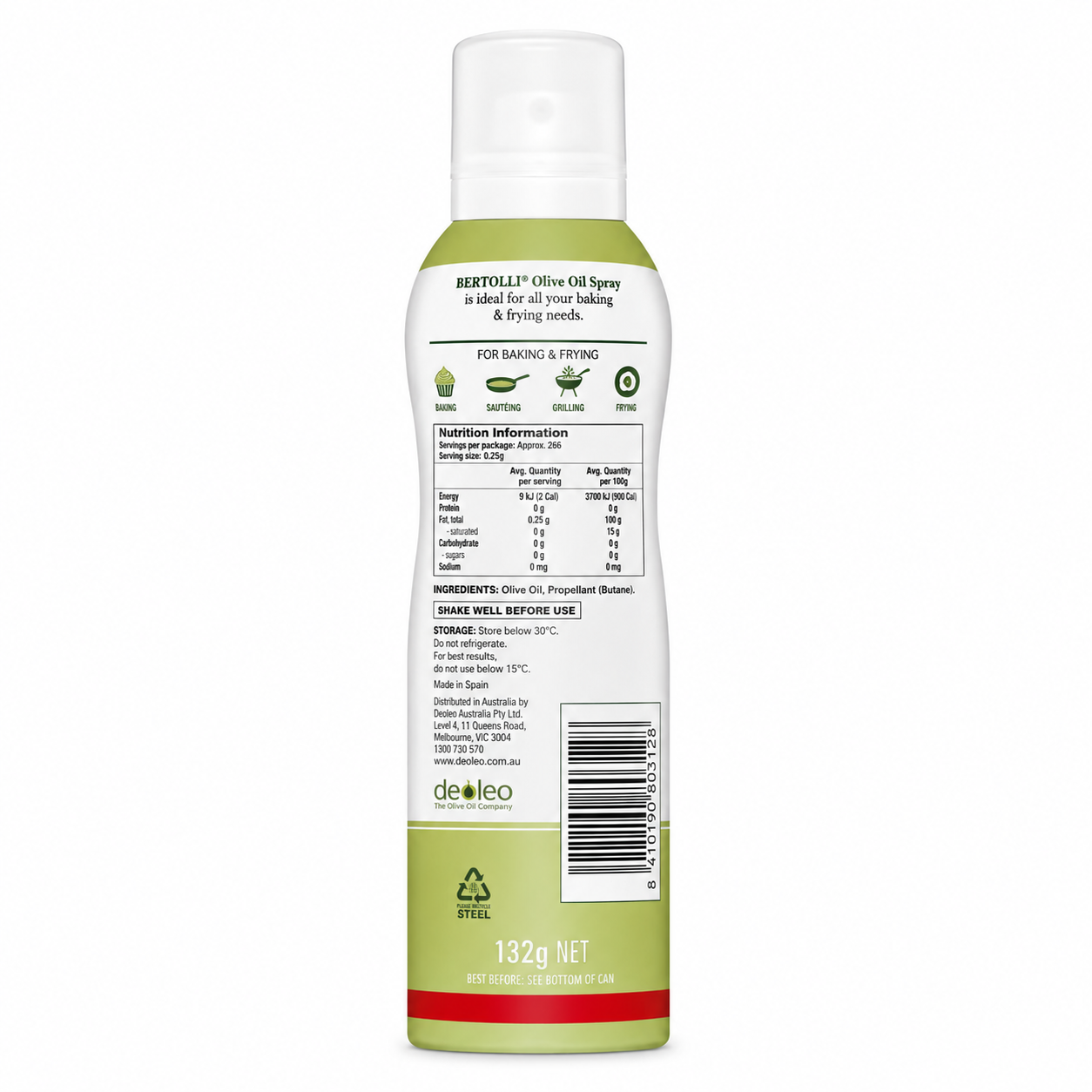 Bertolli Light Taste Olive Oil Spray 132g