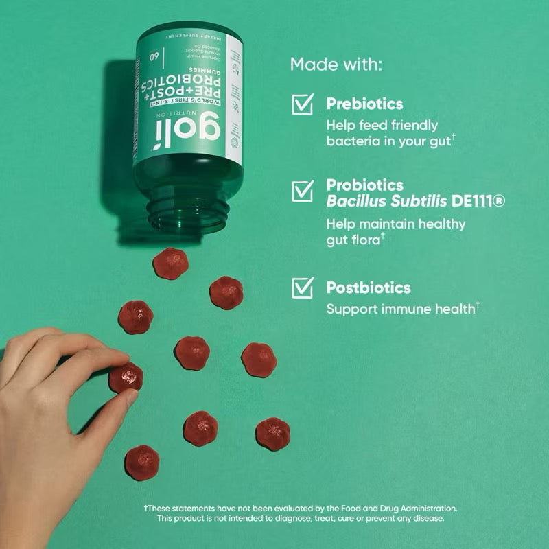 Goli Nutrition Pre+Post+Probiotics, 60 Gummies