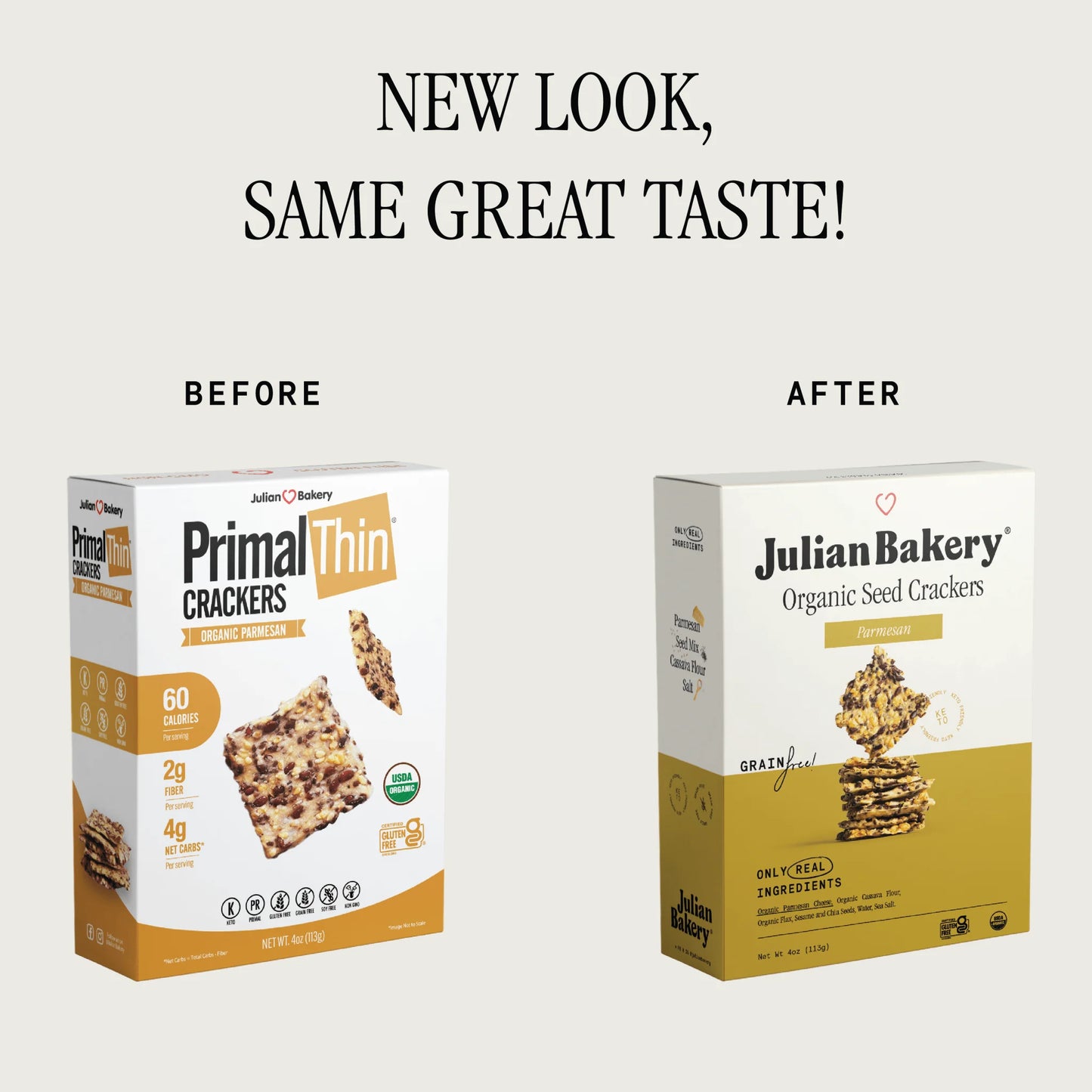 Julian Bakery Parmesan Organic Seed Crackers
