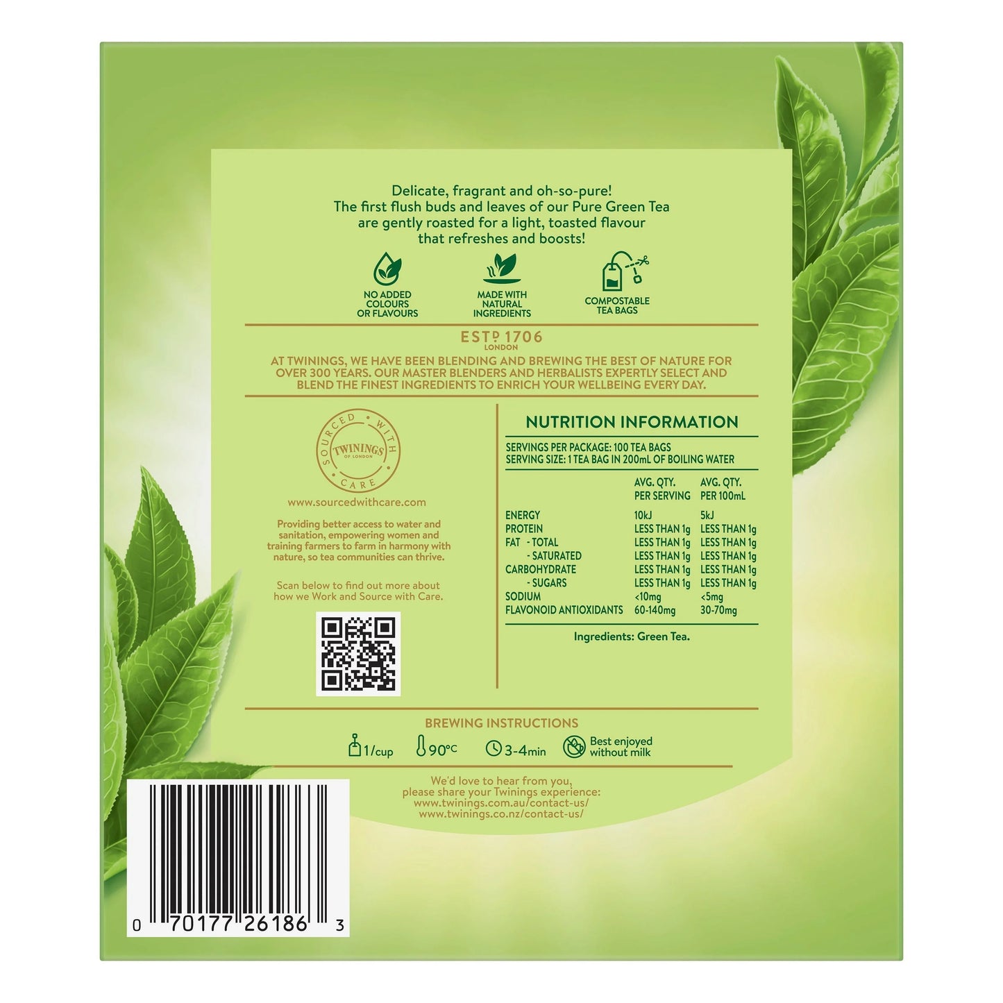 Twinings Pure Green Tea, 80 Bags