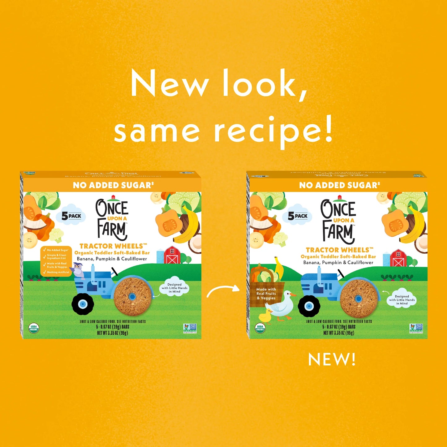 Once Upon A Farm Tractor Wheels Organic Soft-Baked Bar 95g