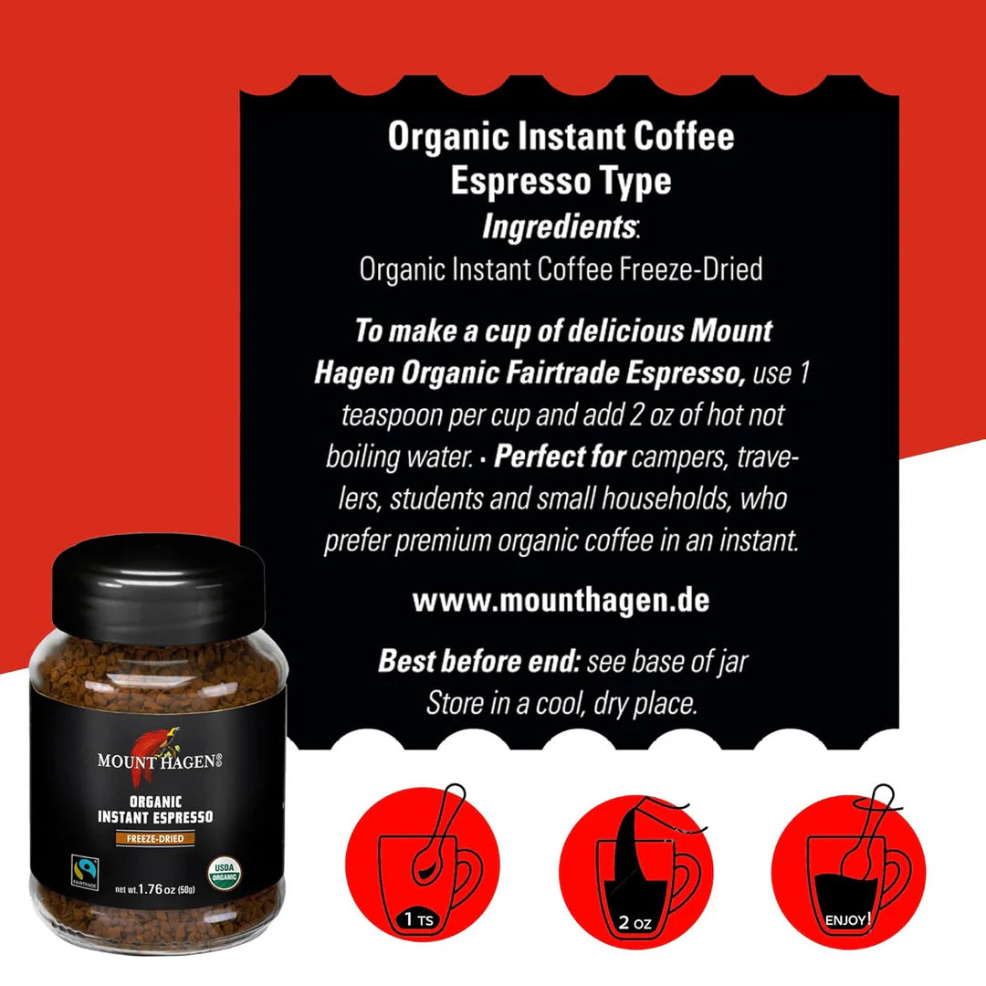 Mount Hagen Organic Instant Espresso 50g