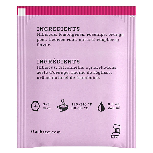 Stash Wild Raspberry Hibiscus Herbal Tea, 20 Tea Bags