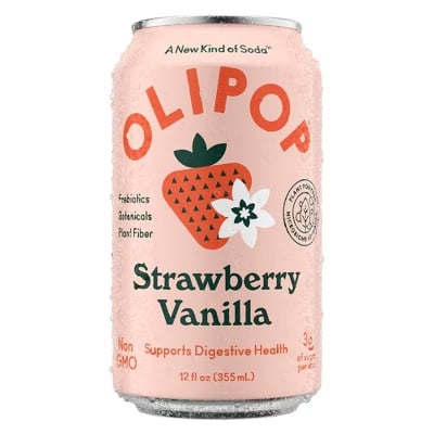 Olipop Strawberry Vanilla Prebiotic Soda
