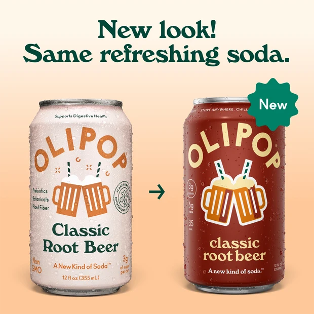 Olipop Classic Root Beer Prebiotic Soda 355ml