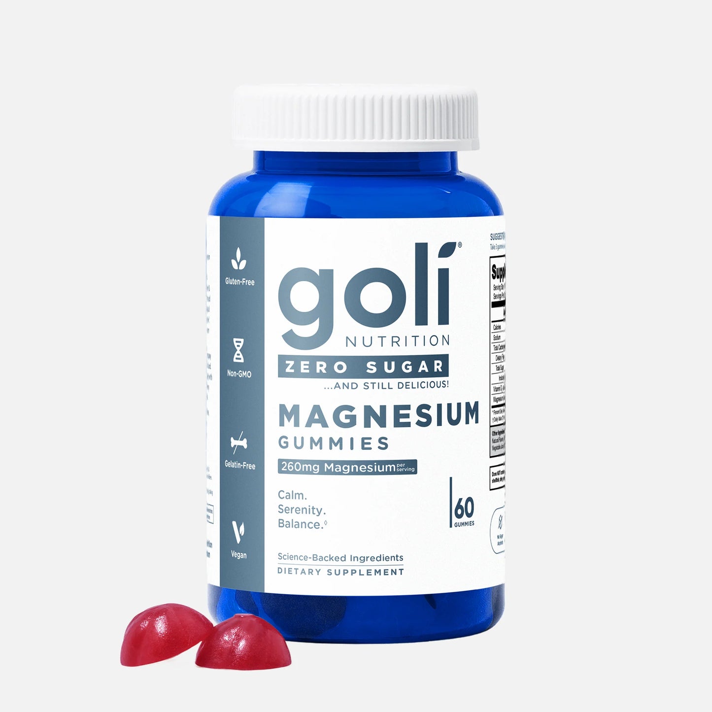 Goli Nutrition Zero Sugar Magnesium, 60 Gummies