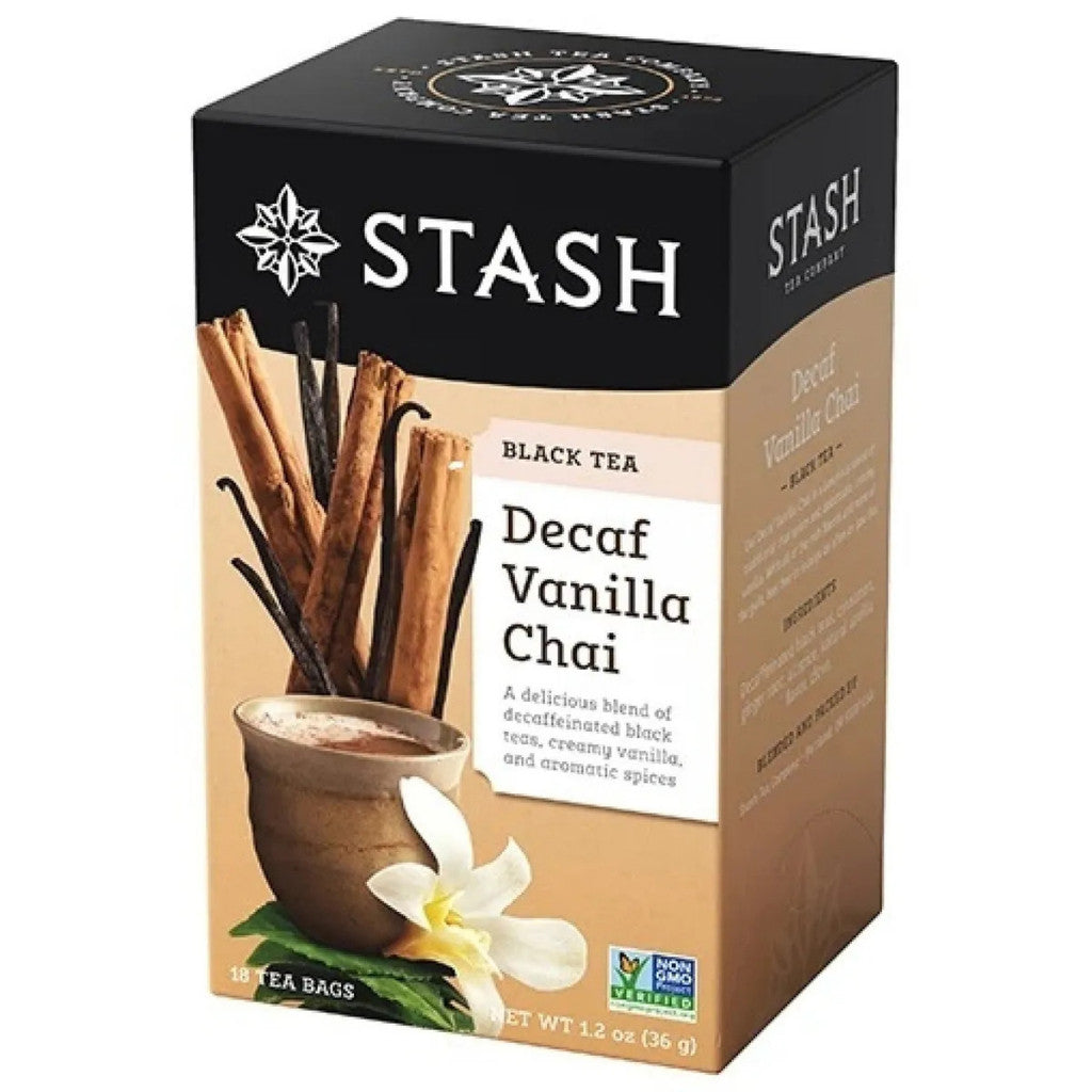 Stash Decaf Vanilla Chai Black Tea, 18 Tea Bags
