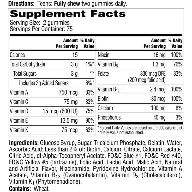 One A Day for Her Teen Multivitamins - 60 Gummies