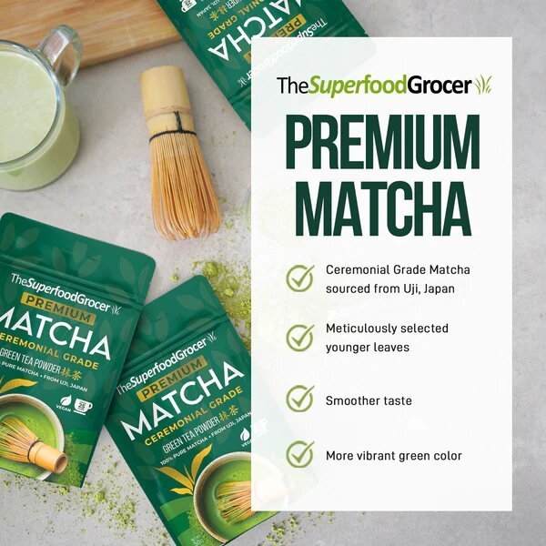 The Superfood Grocer Premium Ceremonial Grade Matcha Powder 30g
