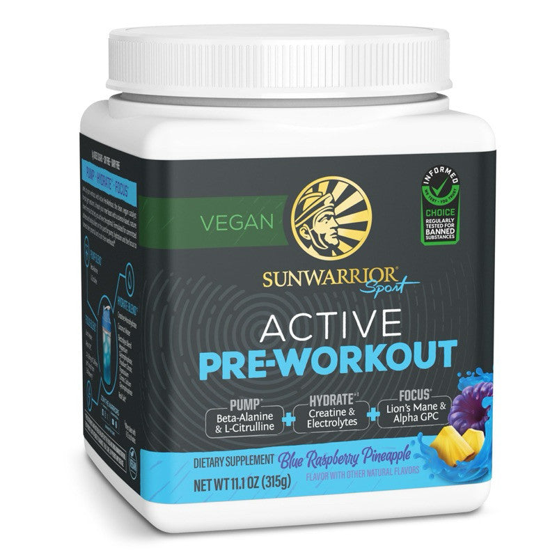 Sunwarrior Active Pre-Workout, Blue Raspberry Pineapple 315g