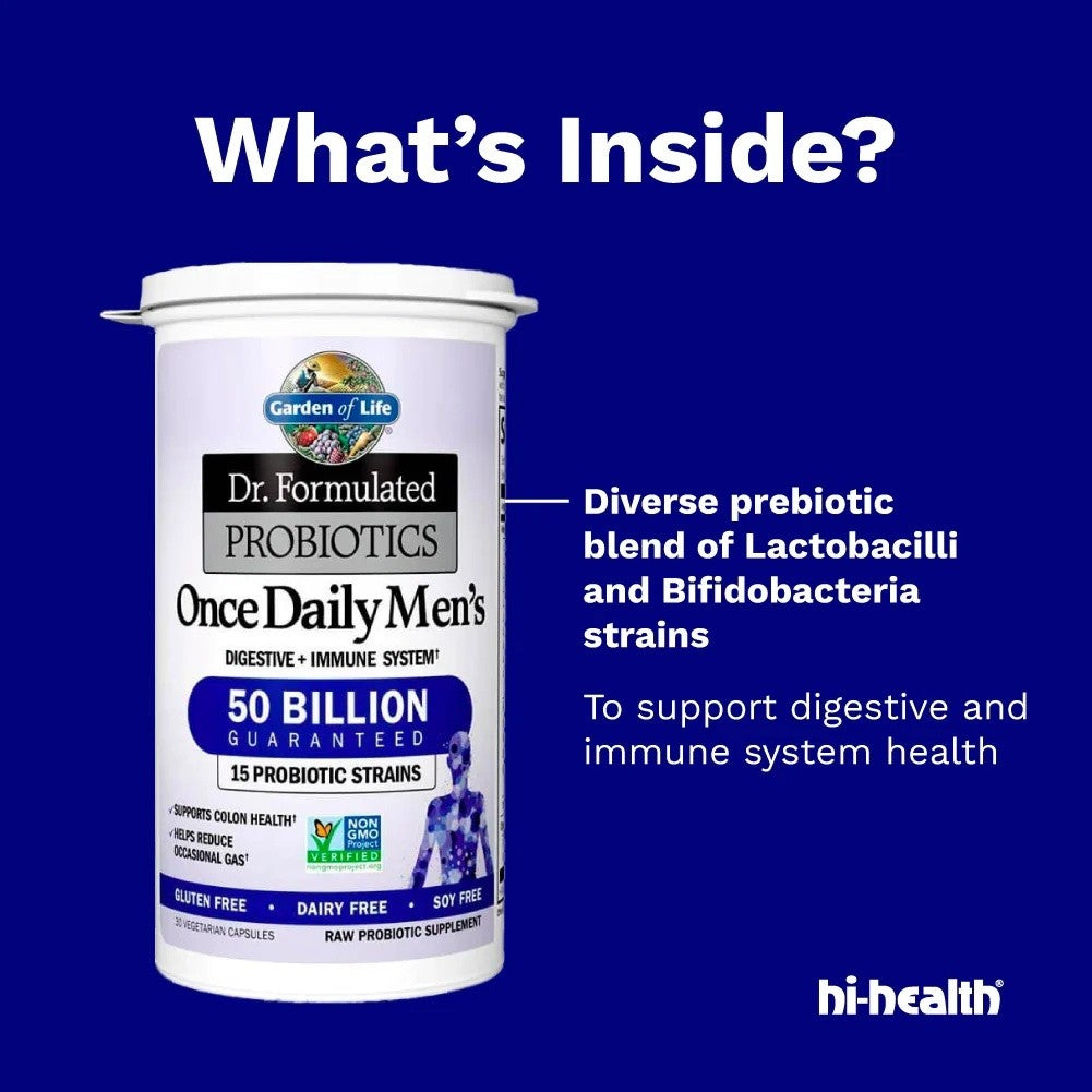 Garden of Life Once Daily Men's Probiotics, 50 Billion - 30 Capsules