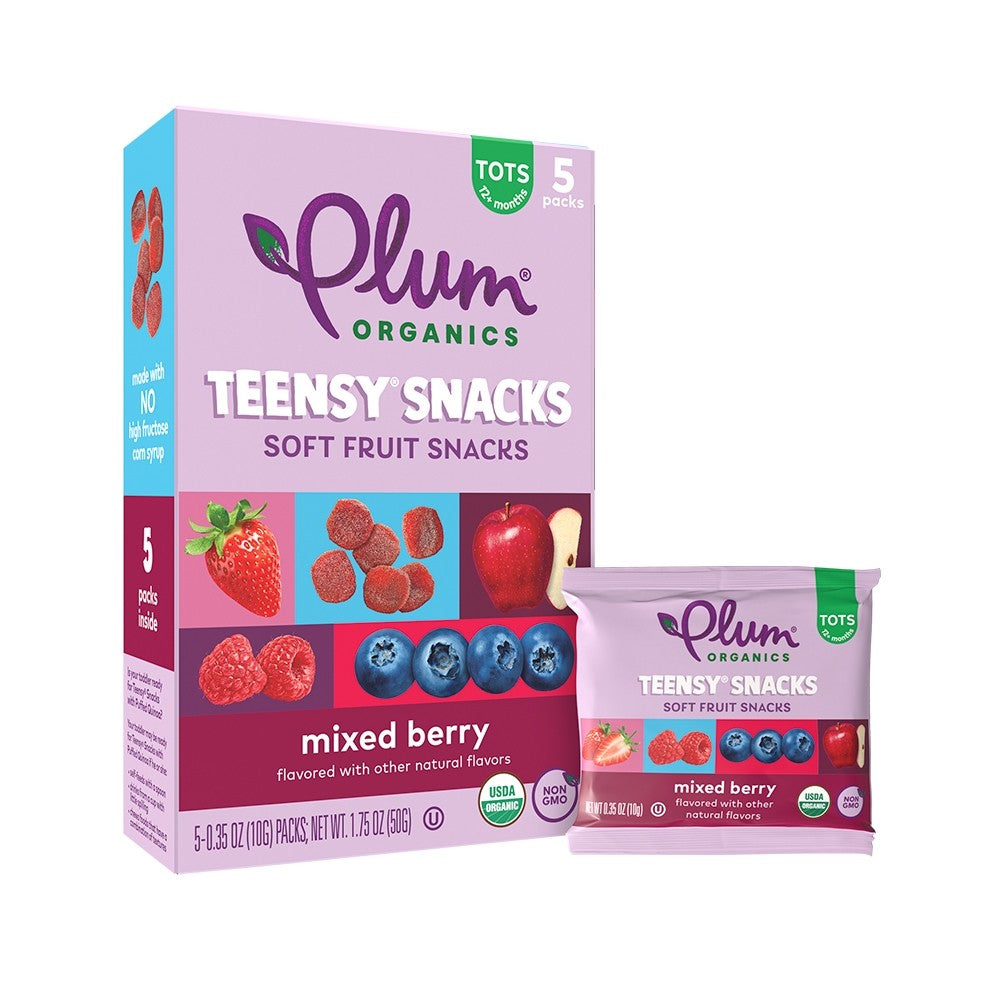 Plum Organics Teensy Soft Fruit Snacks 50g, 5 Packs