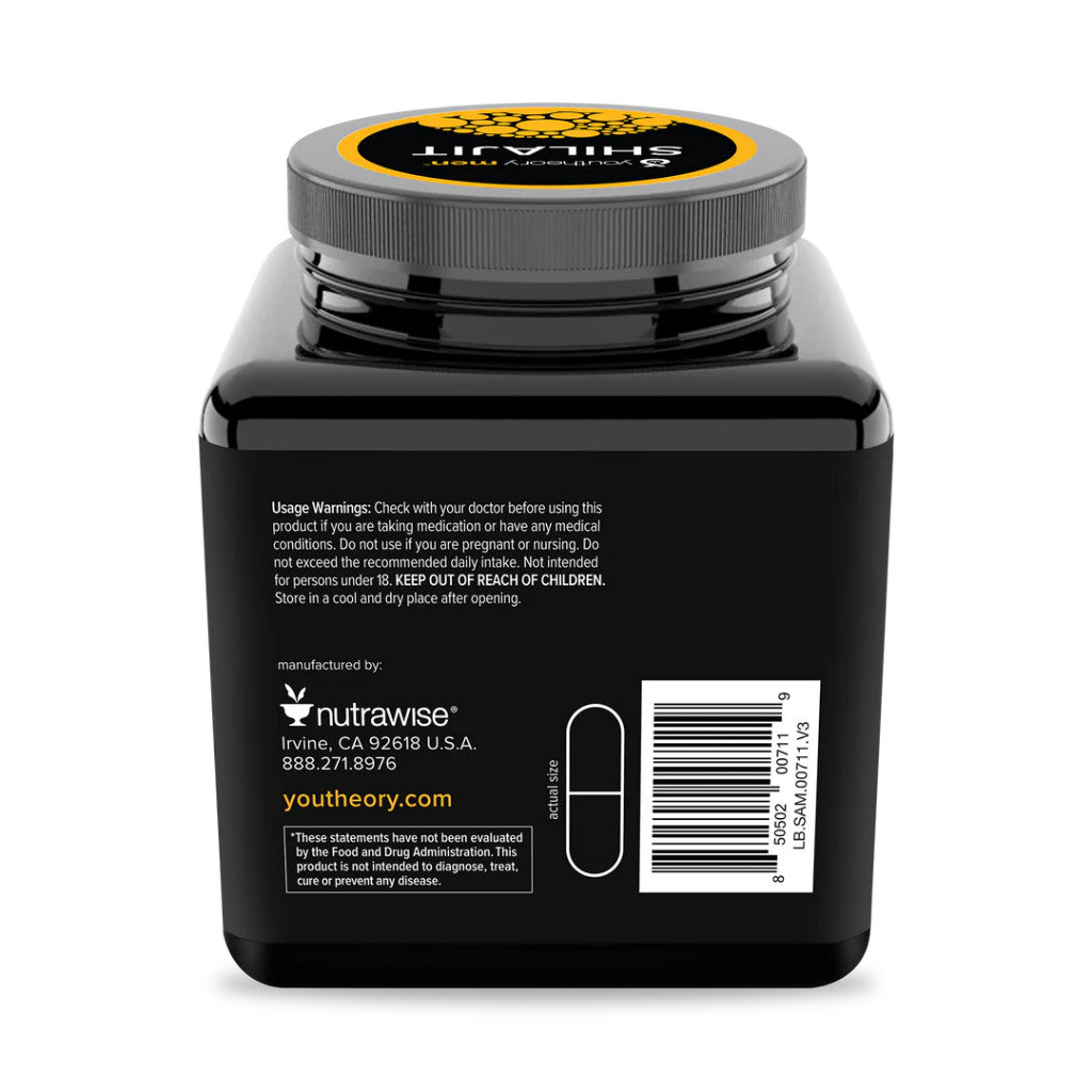 Youtheory Men Shilajit, 60 Vegan Capsules
