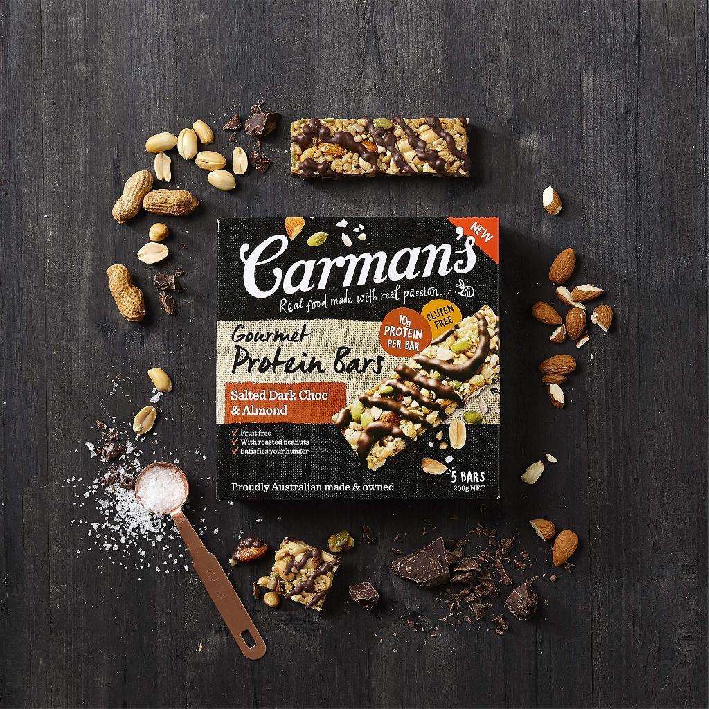 Carman's Salted Dark Choco and Almond Protein 5 Bars