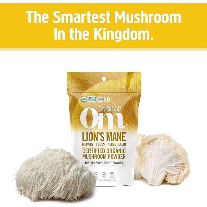 Om Lion's Mane Organic Mushroom Powder 100g
