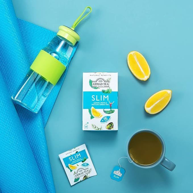 Ahmad Tea "Slim" Lemon, Mate & Matcha Green Tea, 20 Tea Bags