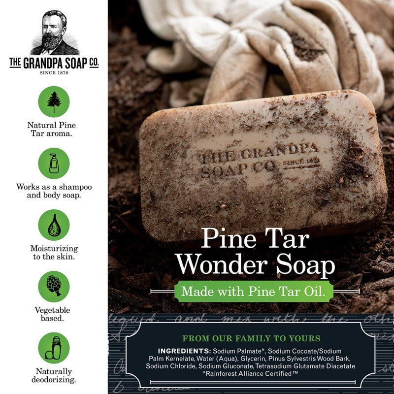 The Grandpa Soap Co. Pine Tar Wonder Soap 120g