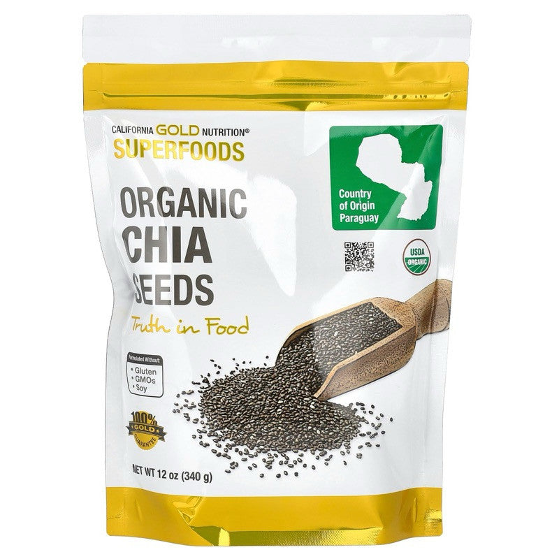 California Gold Nutrition Organic Chia Seeds 340g