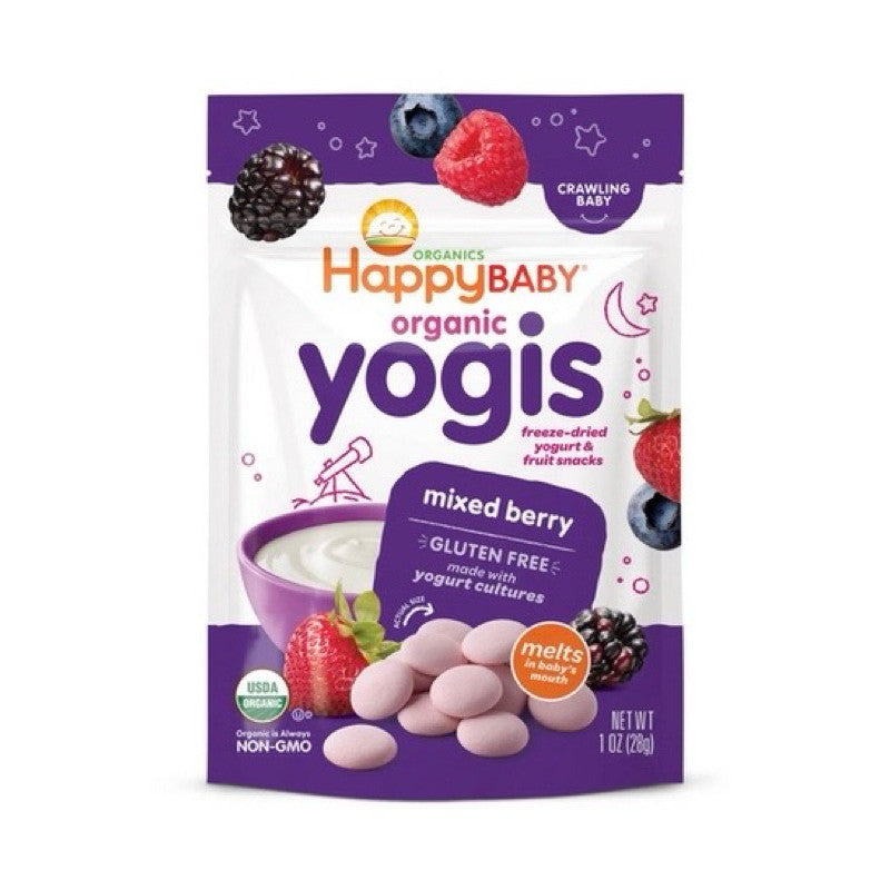 Happy Baby Organics Yogis, Freeze-Dried Yogurt & Fruit Snacks 28g