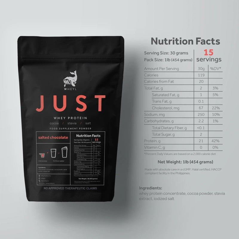 Wheyl Nutrition Just Salted Chocolate Whey Protein 454g